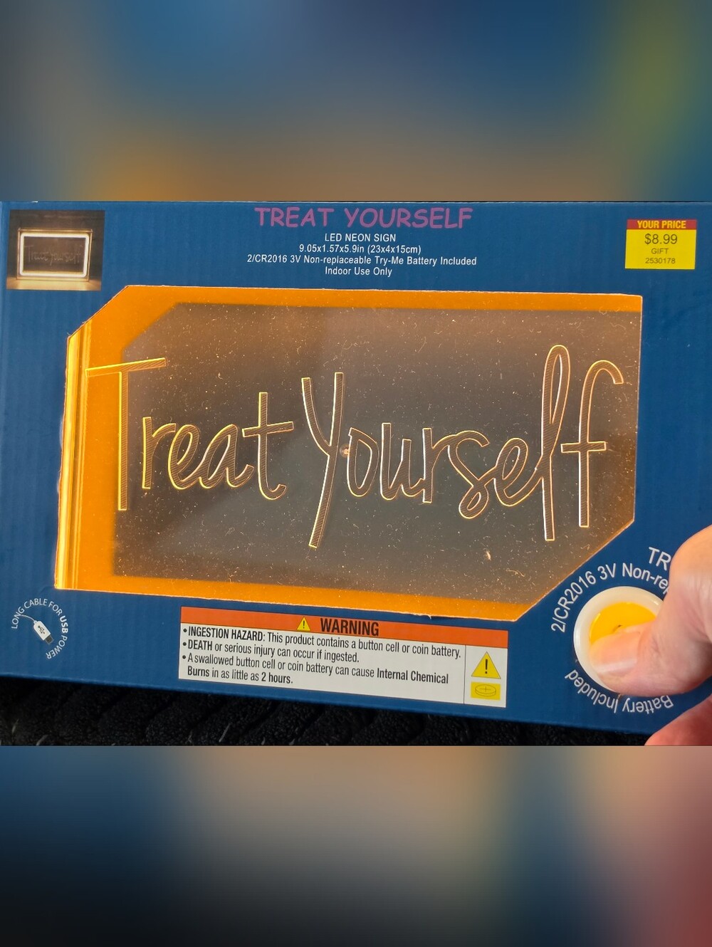 Treat Yourself LED Neon Sign - Orange Accent